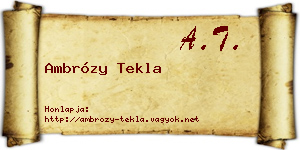 Ambrózy Tekla névjegykártya